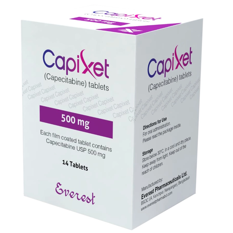 Capecitabine 500 mg Tablets (Capixet Box Image) Capixet 500 mg Tablet (Capecitabine)