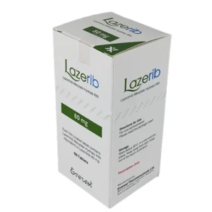 Lezerib 80 mg box image Original box image of Lazerib 80 mg (Lazertinib) by everest pharmaceutical