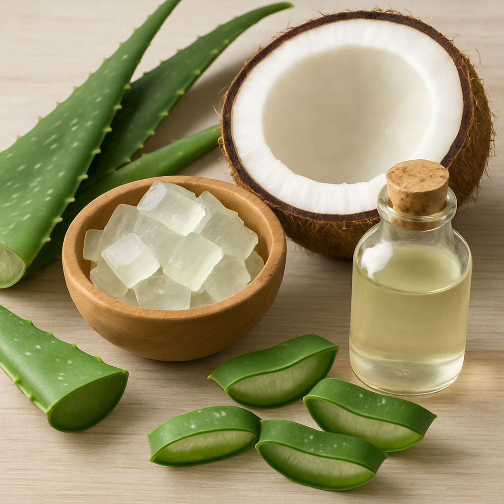 A soothing image of natural ingredient for eczema healing