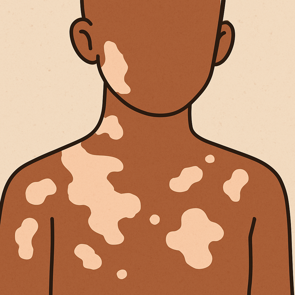 Understanding jak inhibitor vitiligo cream and treatment 1 Illustration of white patches on human skin