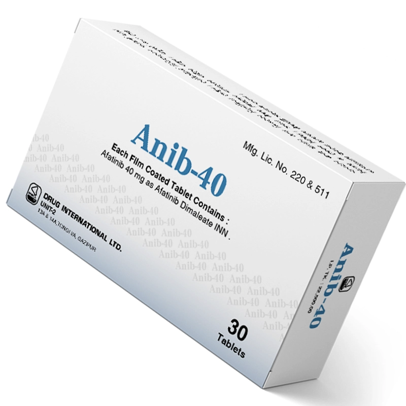 Anib 40 mg (Afatinib) Manufactured be the Drug Intl Anib 40mg Afatinib is manufactured by the Drug international LTD