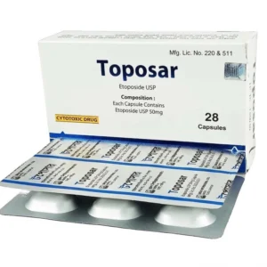 Toposar 50 mg capsule (Etoposide) by Drug International