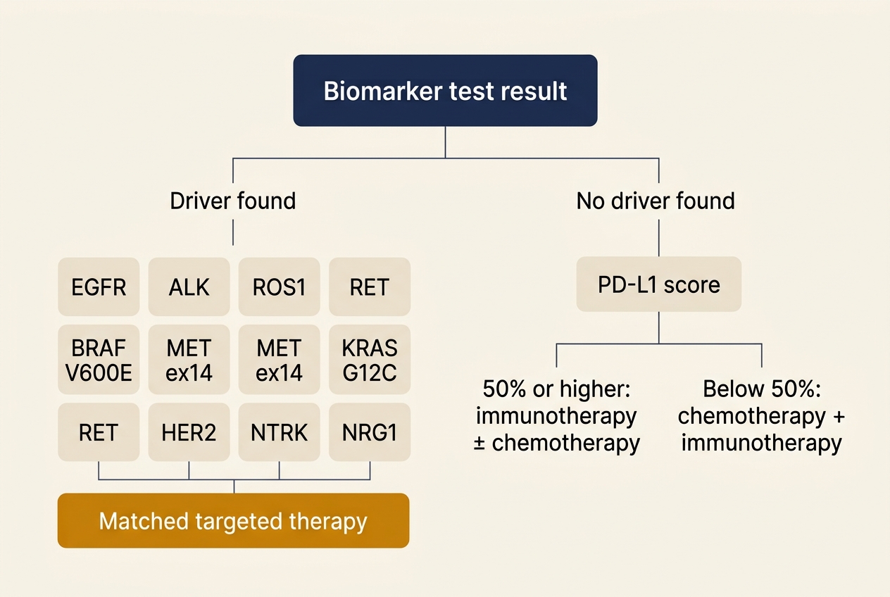 nsclc biomarkers matched treatment map